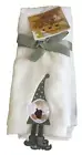 Fall Gnome Hanging Feet Fingertip Towels Embroidered Bathroom White Set of 2