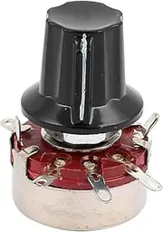 Aexit WTH118 (Control electrical) 4K7 Ohm 2W Carbon Composition Rotary Taper Single Turn Potentiometer (26ry347qf450) w Knob