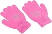 [Vaveren] Kids Stretch Gloves with Snowflake Design for Ages 5-12