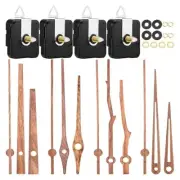 4 Pcs Quartz Clock Movement Mechanism Parts with 4 Types of Walnut Wood Clo E7V8