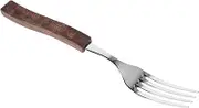 BRIGHTFUFU Elegant Walnut Wood Handle Stainless Steel Dinner Forks Salad Forks Rustic Cutlery for Home Restaurant