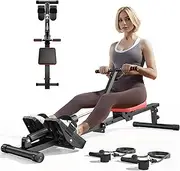 SogesGame Rowing Machine, Rower Machine with 12 Levels of Resistance for Complete Body Workouts, Low-Impact, Indoor Exercise Rower Machine with Digital Monitor, Home Gym Equipment