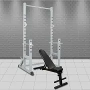 Power Cage - Power Rack - Squat Rack - Bench Press Chin Up + Adjust Weight Bench
