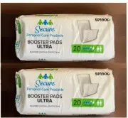 2 Packs of TotalDry Ultra Booster Pads, 13" Long Pack(age)s of 20