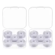 2set Prewound Sewing Bobbin Thread with Storage Plastic Case, Silver Tone