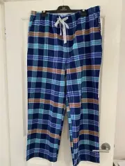 Peter Alexander Mens Pyjama Pants Blue Check XXL