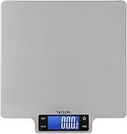 Taylor 22lb Ultra-Precise Digital Stainless Steel Household Kitchen Scale, One, Silver