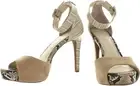 Jessica Simpson Divene Platform Sandal Size 7M Taupe/Black Snake/Croc Print New
