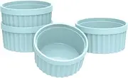 Silicone Ramekins Oven Safe Set of 4, 8 oz, 4 inch Ramekins for Baking Custard, Pudding, Souffle