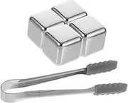 Mobestech Metal Ice Cube Clip Set Stainless Steel Ice Cubes for Cup Whiskey Stones for Drink