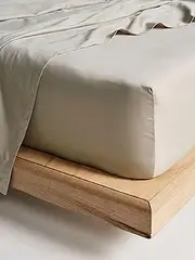 [Linen House] 500TC Cotton Sateen 50cm Fitted Sheet, King, Taupe