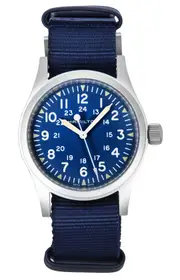 Hamilton Khaki Field Textile Strap Blue Dial Automatic H69439940 Men's Watch