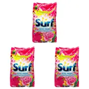 3PK Surf Stain Removal Deep Clean Laundry Detergent Powder 5kg Rose Fresh
