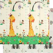 Bopeep Kids Play Mat Baby Crawling Pad Floor Foldable XPE Foam Non-Slip Carpet Rug Toddler Floding Room, Non Allergenic | Waterproof & Reversible, Free Carry Bag, 180cmx200cmx1.5cm(Giraffe)