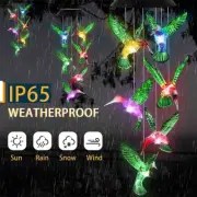 Solar Wind Chimes Lights 6 LED Color Changing Hanging Hummingbird Garden Lamp