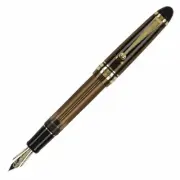 Pilot Custom 823 Fountain Pen in Amber with Gold Trim - 14K Gold Fine Point NEW