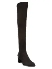 Stuart Weitzman Harper Over-The-Knee Suede Sock Boots, Black, Suede, Size 7.5
