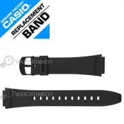 Genuine Casio Black Rubber Watch Band Strap f/ Ana-Digi Illuminator AW-80 AW-82