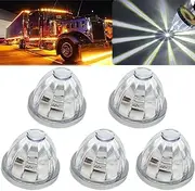Watermelon Lights for Semi Truck, LED Watermelon Light Indicator Side Marker Lamp, Under Glow Wheel Lights Truck, Outline Water Melon Side Marker for Motor with Bezel (5Pcs),White