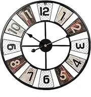 Wall Clock Wall Clocks Silent Non- Large Wall Clocks Outdoor Garden Wall Clock, 24in Vintage Large Digital Creative Garden Wall Clock Round Silent Clock for Indoor Outdoor Decorative