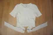 Club Monaco Tie Back Tee White XS Viscose Polyester Elastane Band New With Tags