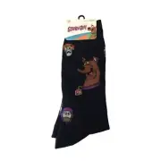 Scooby-Doo! Men's Crew Socks Villain Faces Scooby-Doo Size 6-12 Black