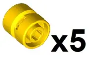 LEGO 5 New Yellow Wheel 11mm D. x 12mm, Hole Notched Wheels Holder Pin YL22