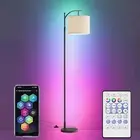 Adjustable Floor Lamp with Remote Control, RGB LED Light, Modern Design, Dimm...
