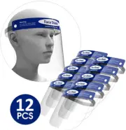 12-Pieces Safety Clear Full Face Shield Protection Transparent Protective