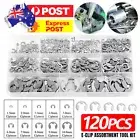 120pcs Stainless Steel E-Clip Assortment Tool Kit Retaining Circlips 1.5-10mm
