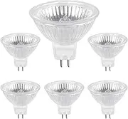 Halogen Reflector 35 W GU5.3, MR16 Halogen Spotlight 12 V Dimmable, 400 lm Warm White 2700 K, MR16 GU5.3 Halogen for Rail Lighting, Recessed Lighting, Landscape Lighting, Pack of 6
