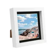 White 6" x 6" 3D Box Photo Frame Black 4" x 4" Mount Craft Shadow Picture