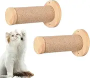 Wall Mounted Cat Tree,2X Wooden Ladder Stable and Safe Scratching Post | Indoor Kitten Wall Shelf Wall-Mounted Pet Supplies Furniture for Large Cats