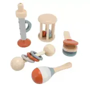 5pcs Wooden Musical Instrument Toy Cage Bell Baby Rattle Toy Instrument Toy