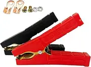 2 Pieces Crocodile Clip Alligator Clips for Car Batteries Pure Battery Terminals Battery Clamp Insulated Starter Cable Clamps Car Crocodile Clip Car Battery Charger Clamps with Accessories