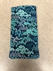 Sunglass / Eyeglass Soft Fabric Case - Abstract Floral Design - Greens & Blues