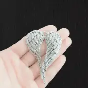 BULK 10 Wings Silver Tone Charms - SC2661