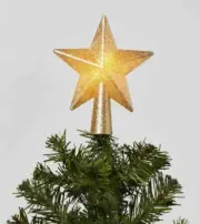 Gold Glitter Mini Treetop with Separate battery pack 26in Lead in Wire - Wonders