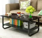High Gloss Elegance Coffee Table with Shelf (Glossy Black)