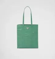 PRADA 2024 sage green wrinkled effect antique nappa leather tote bag authentic