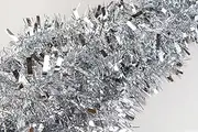 5 x Christmas Tinsel Thick 2-Tone Xmas Garland Tree Decorations - Silver/Silver One Size