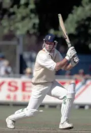 Graeme Hick batting during his innings of 143 for England in - Old Cricket Photo