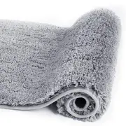 Large Bathroom Rug (24 x 40) Extra Soft and Absorbent Shaggy 24" x 40" Grey