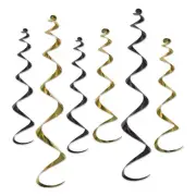 Beistle Black and Gold Twirly Whirlys - Party Supply Decoration