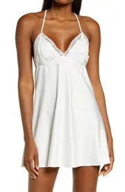 Flora Nikrooz Kylie Charm Satin Chemise in Ivory at Nordstrom, Size Large