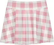 [FRODOTGV] Pink Checkerboard Girls Athletic Skorts with Shorts Skirt for Little Girl Kids Skort