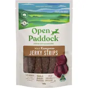 Open Paddock Wild Kangaroo Jerky Strips Dog Treats 100g