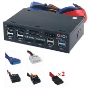 5.25'' PC Front Panel Dashboard Media USB 3.0 Hub Audio Panel Dashboard