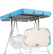 Garden Swing Canopy Replacement, Swing Chair Seat Top Cover Anti-UV Waterproof Swing Cover 2 & 3 Seater for Outdoor Swing Chair Patio,Orange,142x120x18cm