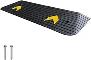 Extra Long Curb Ramp, Rubber Threshold Ramp, Wheelchair Ramp, Car Ramp, Entrance Ramp - for Doorways, Driveways, Bathrooms, Cuttable 43.5" L X 8.3" W X 1" H